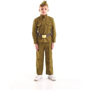 Костюм детский карнавальный военный солдат в брюках 10-12 лет рост 160