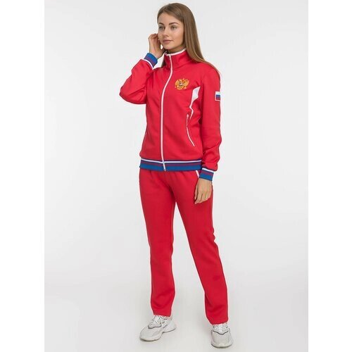 Костюм Фокс Спорт, олимпийка и брюки, силуэт прямой, воздухопроницаемый, карманы, размер XL, красный