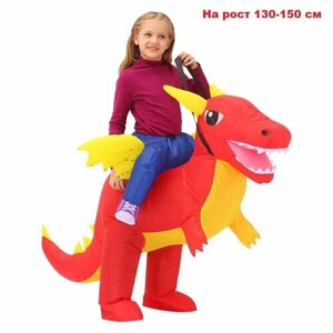 Костюм карнавальный Наездник на красном динозавре Детский