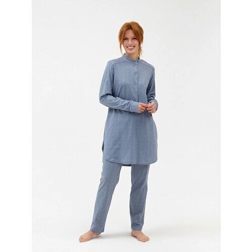 Костюм Lilians, туника и брюки, мусульманский стиль, свободный силуэт, размер 112, голубой
