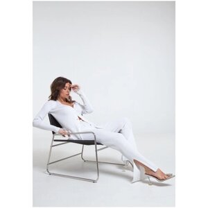Костюм Moda di Lusso, кардиган и брюки, повседневный стиль, размер М, белый