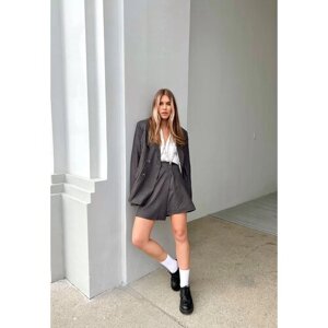 Костюм Moda di Lusso, жакет и юбка, классический стиль, размер M-L, серый