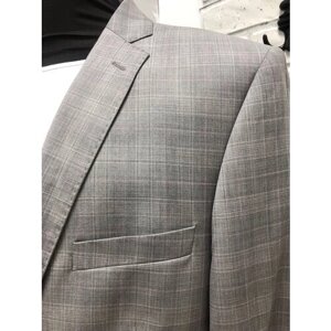 Костюм Truvor, пиджак и брюки, классический стиль, полуприлегающий силуэт, однобортная, размер 176-100, серый