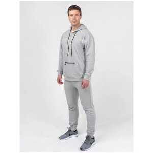 Костюм Великоросс, олимпийка, худи и брюки, силуэт прямой, размер 58, серый