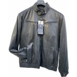 Кожаная куртка Pierre Cardin, размер 54, черный
