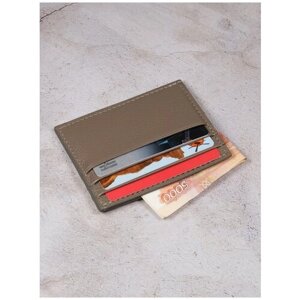 Кредитница картхолдер визитница для карт Capsa из натуральной кожи, красный