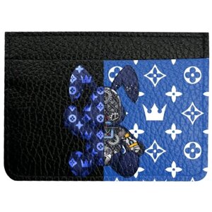Кредитница MustHaveCase, натуральная кожа, 3 кармана для карт, для женщин, синий, черный