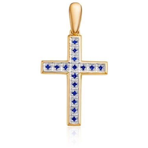 Крест даръ Крест из красного золота с сапфиром (2482)