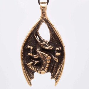 Крылатый Дракон Подвеска медальон бронза