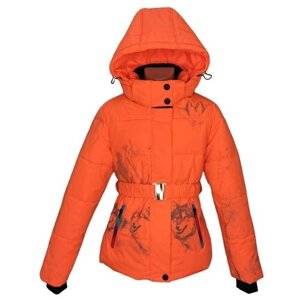 Куртка для девочки. Цвет оранжевый. MIYA. Размер 146