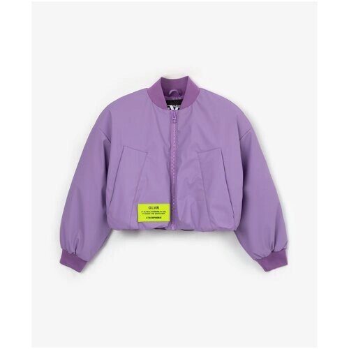 Куртка Gulliver демисезонная укороченная, размер 158, фиолетовый