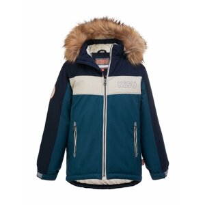 Куртка KISU зимняя, водонепроницаемость, регулируемые манжеты, мембрана, съемный капюшон, подкладка, светоотражающие элементы, размер 134, синий