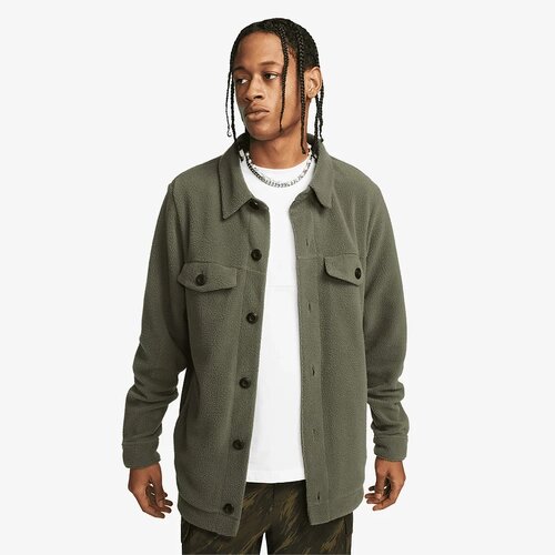 Куртка NIKE, размер XS, зеленый, хаки