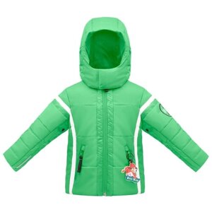 Куртка Poivre Blanc для мальчиков, карманы, съемный капюшон, размер 4(104), зеленый
