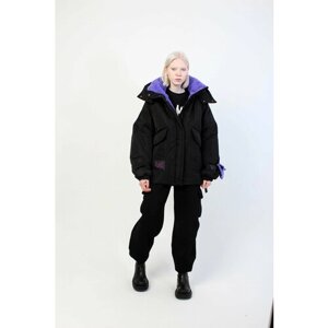 Куртка RiONA, размер 164/76, черный, фиолетовый