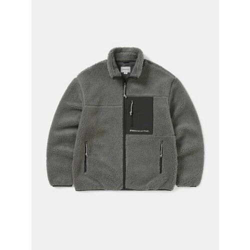 Куртка thisisneverthat SP Sherpa Fleece Jacket, размер S, серый