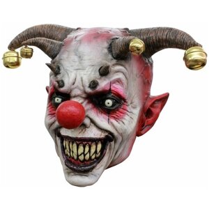 Латексная маска Клоун-Демон, реквизит для косплея, страшная латексная маска, реалистичная маска ужасов на Хэллоуин