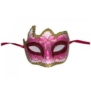 Малиновая маска с золотой тесьмой (13560)