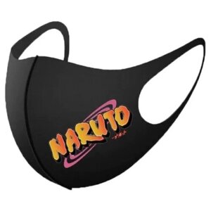 Маска из аниме Наруто многоразовая с логотипом "Naruto"Косплей, аксессуар, повязка