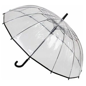 Мини-зонт Angel, механика, купол 112 см., система «антиветер», прозрачный, бесцветный, черный