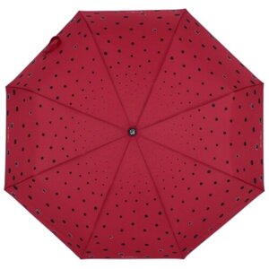 Мини-зонт FLIORAJ, автомат, 3 сложения, купол 116 см., 8 спиц, чехол в комплекте, для женщин, красный
