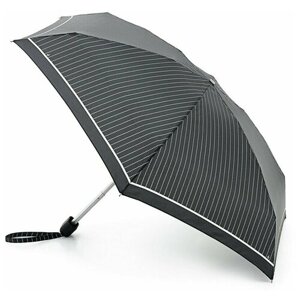 Мини-зонт FULTON, механика, 5 сложений, купол 85 см, 6 спиц, обратное сложение, система «антиветер», чехол в комплекте, для женщин, черный