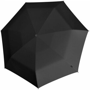 Мини-зонт Knirps, механика, 5 сложений, купол 90 см., 7 спиц, система «антиветер», чехол в комплекте, черный