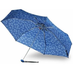 Мини-зонт Knirps, механика, 5 сложений, купол 90 см., 7 спиц, система «антиветер», чехол в комплекте, для женщин, синий