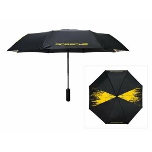 Мини-зонт Porsche Design, полуавтомат, черный, желтый