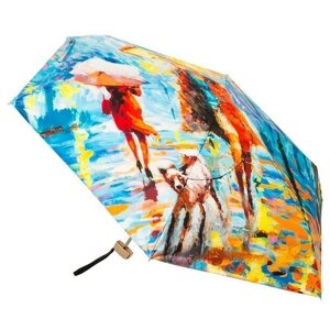Мини-зонт RainLab, механика, 5 сложений, купол 94 см., 6 спиц, для женщин, бирюзовый