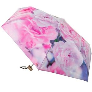 Мини-зонт RainLab, механика, 5 сложений, купол 94 см., 6 спиц, для женщин, розовый