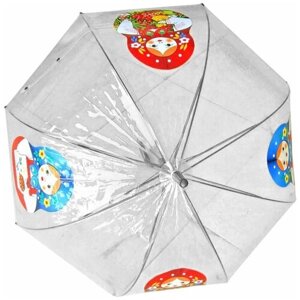 Мини-зонт Свято-Троицкая Сергиева Лавра, полуавтомат, прозрачный, бесцветный