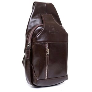 Мужская кожаная сумка-рюкзак на одной лямке Versado VD217 brown
