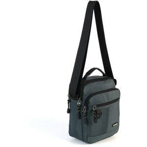 Мужская текстильная сумка через плечо с двумя отделениями на молниях 83018 Лайт Блу (130212)