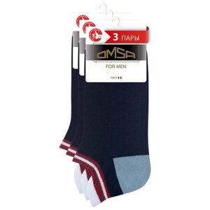 Мужские носки Omsa, 3 пары, 3 уп., размер 39-41, синий