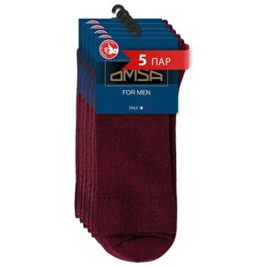 Мужские носки Omsa, 3 пары, классические, размер 39-41, бордовый