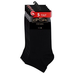 Мужские носки Omsa, 5 пар, укороченные, размер 39-41, черный