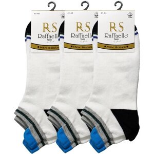 Мужские носки Raffaello Socks, 3 пары, укороченные, воздухопроницаемые, размер 41-44, белый