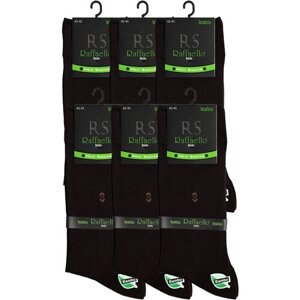 Мужские носки Raffaello Socks, 6 пар, высокие, воздухопроницаемые, размер 42-45, коричневый