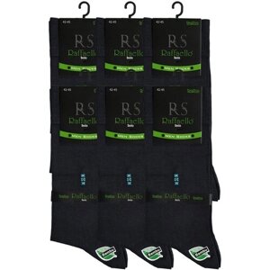 Мужские носки Raffaello Socks, 6 пар, высокие, воздухопроницаемые, размер 42-45, серый