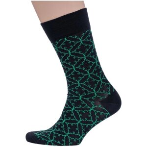 Мужские носки Sergio di Calze, 1 пара, классические, размер 29, зеленый, черный