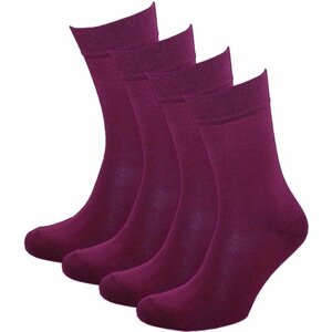 Мужские носки STATUS, 4 пары, классические, антибактериальные свойства, быстросохнущие, вязаные, износостойкие, усиленная пятка, размер 29, бордовый