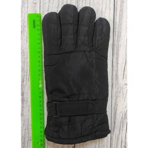 Мужские перчатки из болоньи с искусственным мехом черные