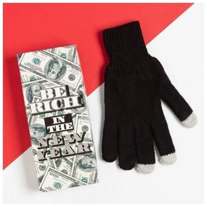 Мужские перчатки в подарочной коробке "Be rich" р. 22