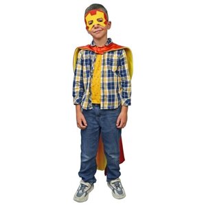 Набор карнавальный: накидка и маска (Железный человек), детский карнавальный костюм на день рождения, утренник, Хэллоуин, Новый год