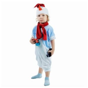 Набор "Снеговик в красном колпаке" колпак, шарф размер 51-55, велюр 9448471