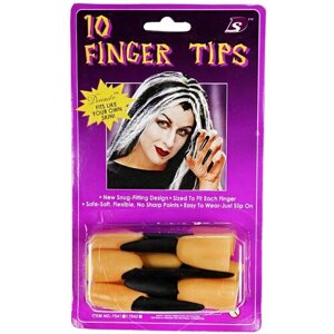 Накладные пальцы ведьмы с черными ногтями 10 шт