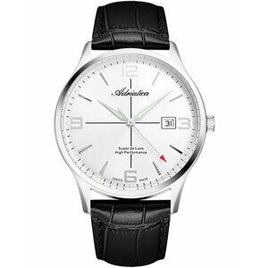 Наручные часы Adriatica Швейцарские мужские часы Adriatica Vintage A8331.5253Q с гарантией, красный, черный