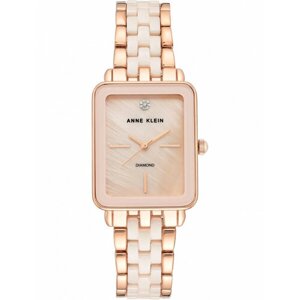 Наручные часы ANNE KLEIN Ceramic Diamond 3668LPRG, золотой, розовый