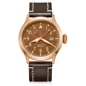 Наручные часы Aquatico Big Pilot Bronze Brown 43 mm, коричневый
